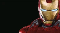 4K Polygonales Iron Man Porträt - Rote und Goldene Stark-Rüstung