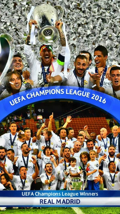 Real Madrid : Gagnants de la Ligue des champions de l'UEFA 2016 - 11 fois champions