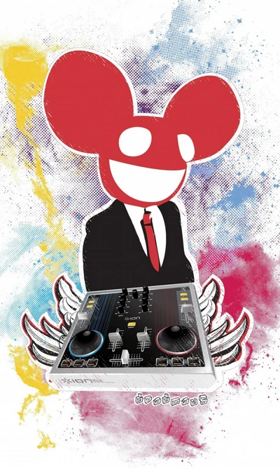 Deadmau5: DJ icônico com arte vibrante e toca-discos