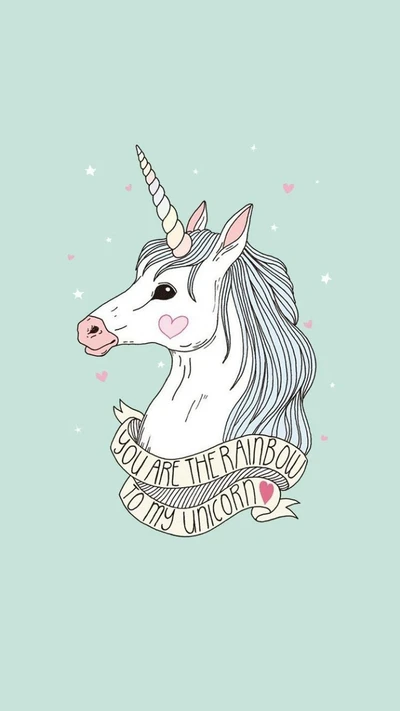 Tu es l'arc-en-ciel de ma licorne : Une illustration charmante