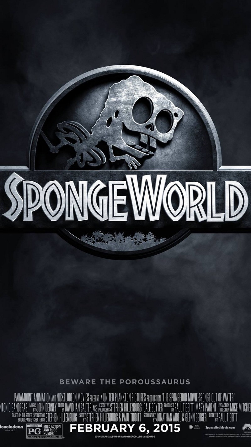 Постер для фильма spongeworld с черепом на черном фоне (боб, bob, eponge, губка, мир)