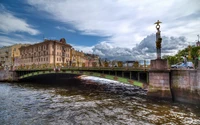 water, city, waterway, river, cloud