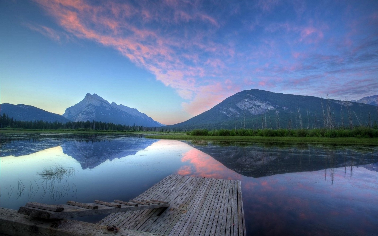 lake, reflection, nature, highland, mountain wallpaper