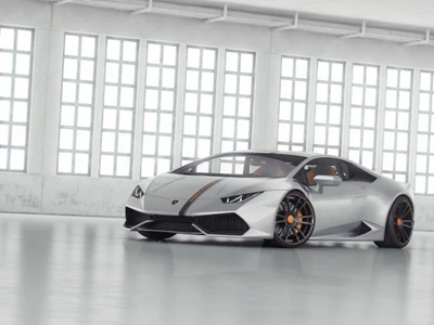 2015 Lamborghini Huracán: Un impresionante ejemplo de excelencia en supercoches en un espacio moderno.