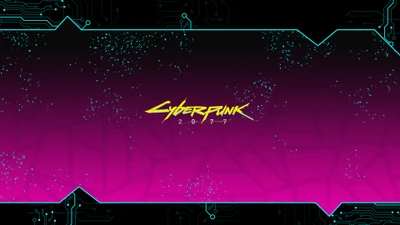 Cyberpunk 2077 Digital Background with Neon Elements