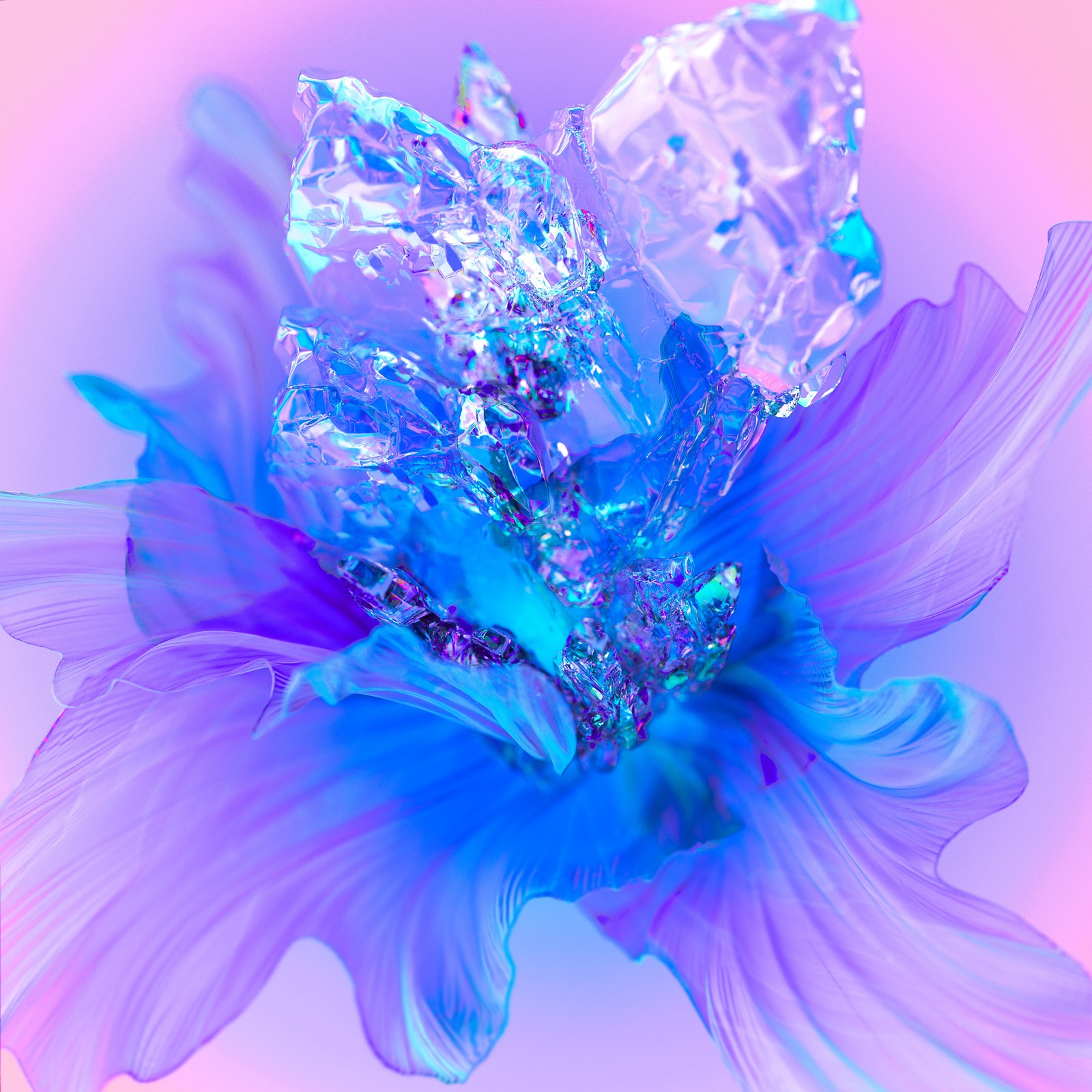 Lade lila blume, digitale kunst, blumiger hintergrund, bunt, 3d hintergrund herunter