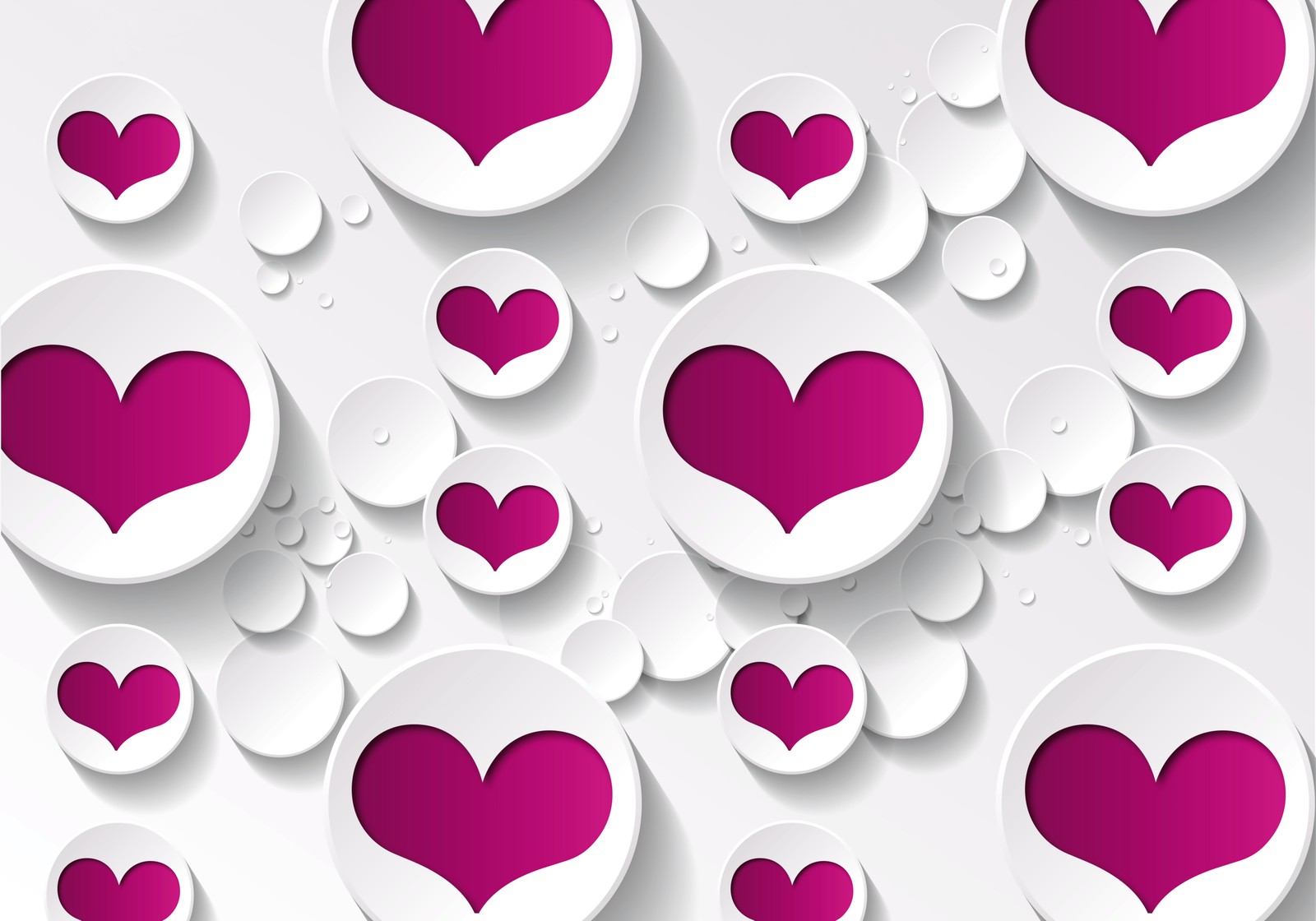 A lot of hearts are flying out of the white bubbles (heart, pink, purple, pattern, valentines day)