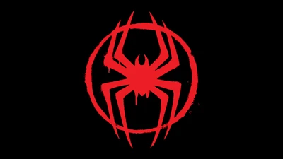 Logo von Spider-Man: Über das Spider-Verse auf schwarzem Hintergrund