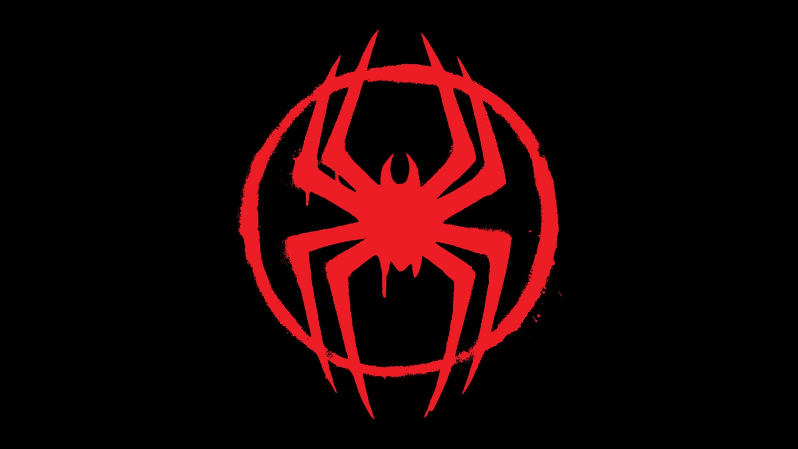 El logo de spider-man sobre un fondo negro (spider man a través del spider verso, spider man across the spider verse, logotipo, 5k, 8k)