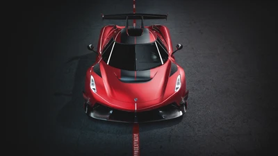 Koenigsegg Jesko: Поразительный красный спортивный автомобиль на темном фоне