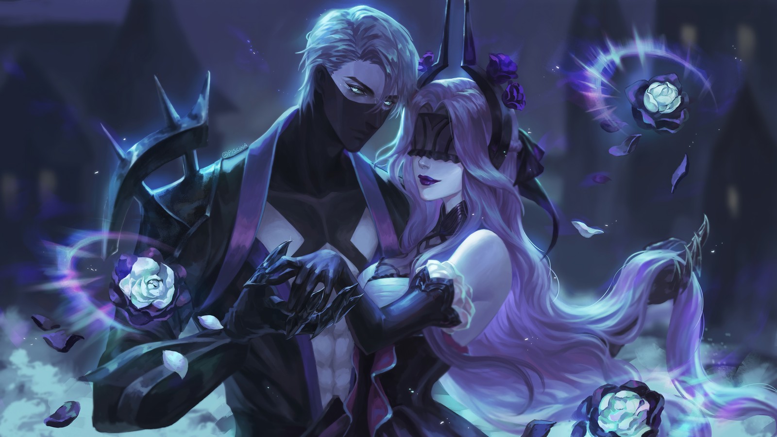 withered rose, zed, syndra, league of legends, lol wallpaper