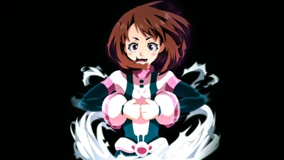 очака урарака, ochaco uraraka, уровень гравитации, боку но хиро академия, my hero academia