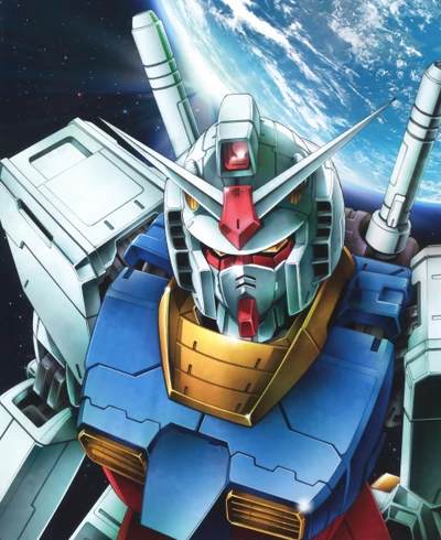 RX-78-2 Gundam: Icónico Mobile Suit Gundam en el espacio