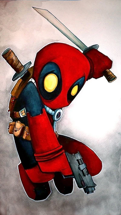 Deadpool Dinámico: El Mercenario con Boca en Acción