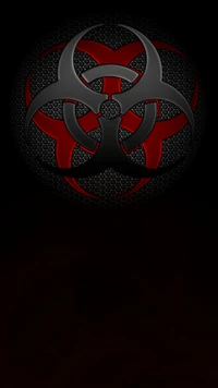 biohazard, noir, sombre, symbole