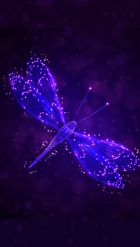 Illuminated Dragonfly: A Vibrant Energy Illustration