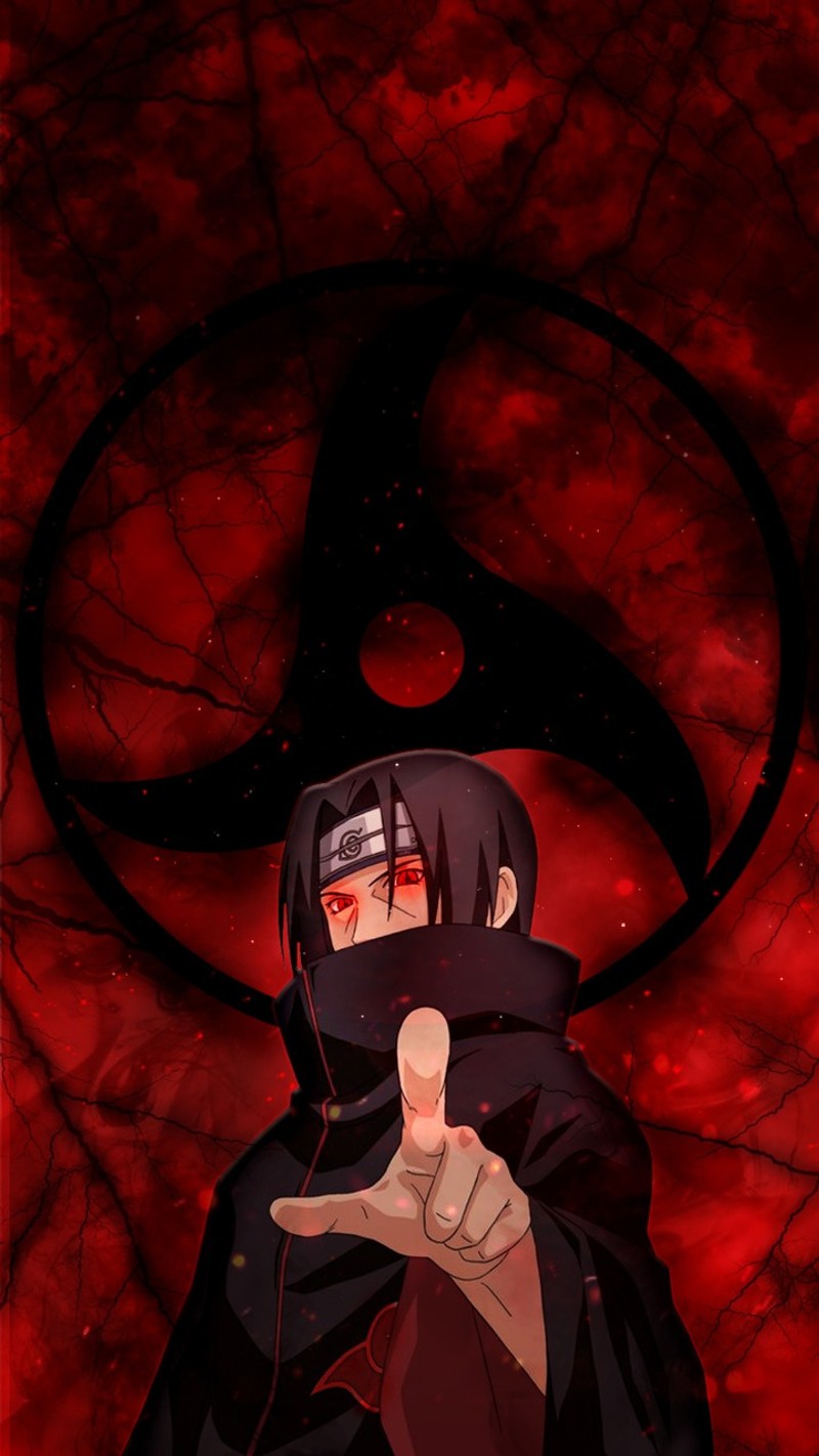 Аниме персонаж с черной маской и красным фоном (itachi, itachi uchiha, мангекью, mangekyou, naruto)