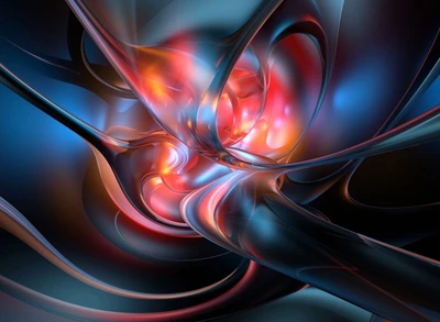 Vibrant Abstract Flow: A Colorful Exploration of Form and Light