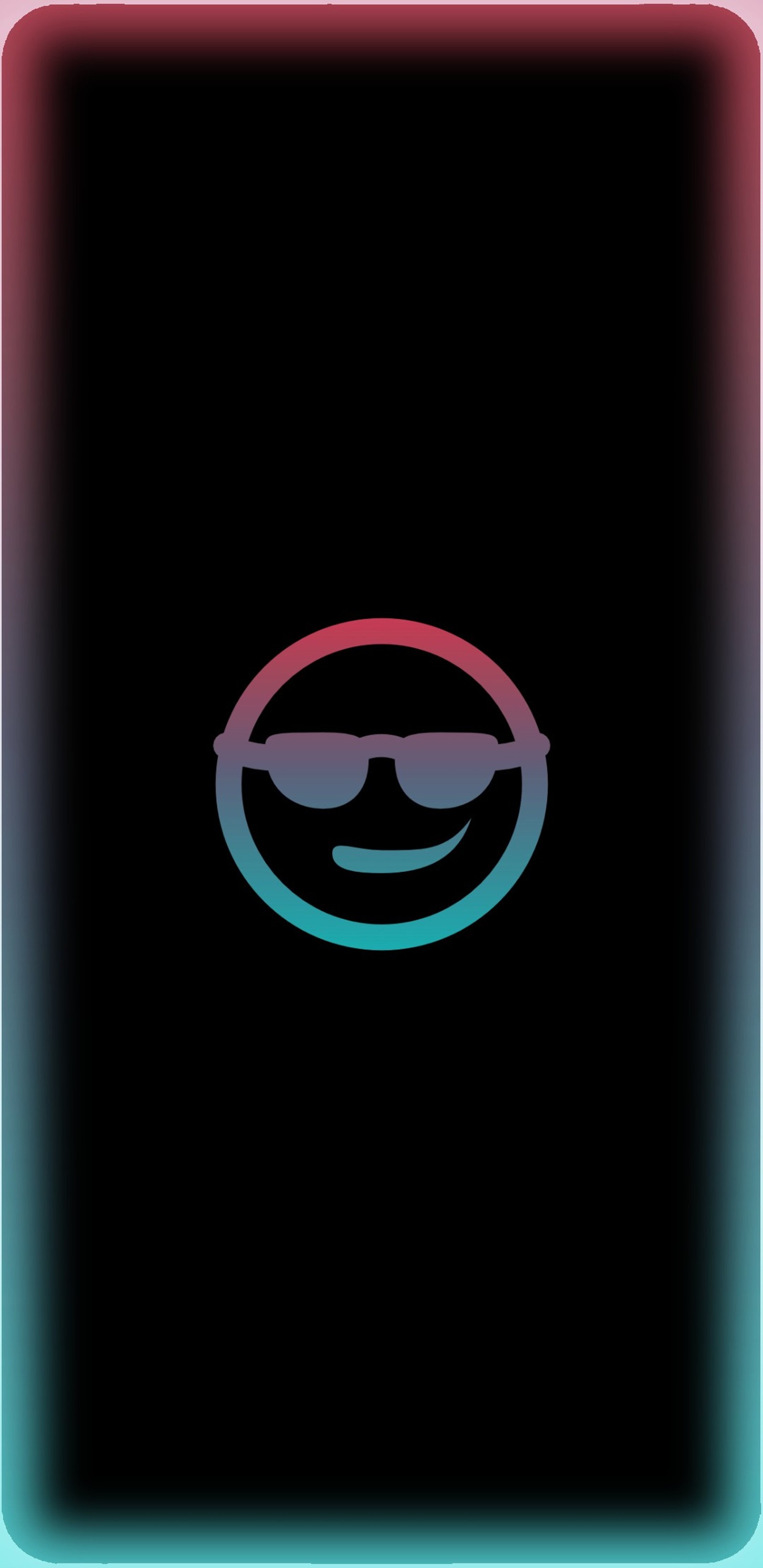 A close up of a neon lit square with a smiley face (awesome, best, blue, cool, pink)