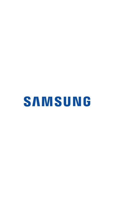 Logo Samsung en bleu sur fond blanc