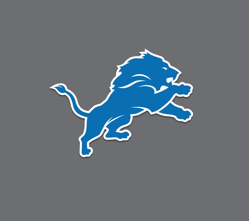 Логотип detroit lions на сером фоне (детройт, львы, материальный дизайн, минимализм, nexus 5)