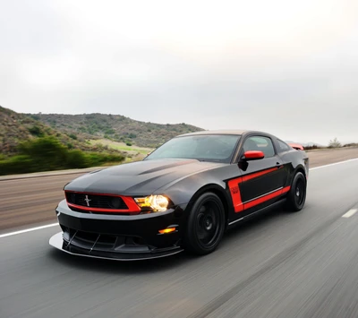 america, black, ford, mustang, red