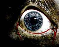 Haunting Eye with Blood Tears and Gothic Elements