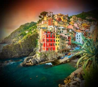 beach, cinque terre, city, europe, italy