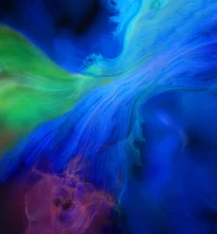 Electric Blue Fluidity: A Vibrant Abstract Landscape