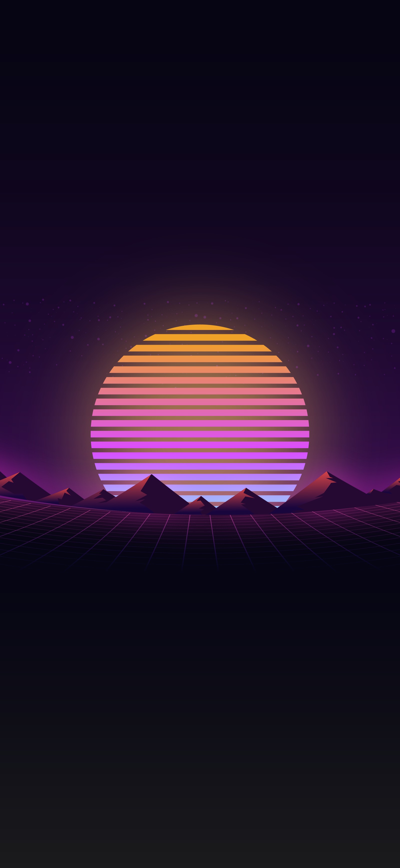 A close up of a sunset with mountains in the background (atmosphere, world, nature, afterglow, purple)