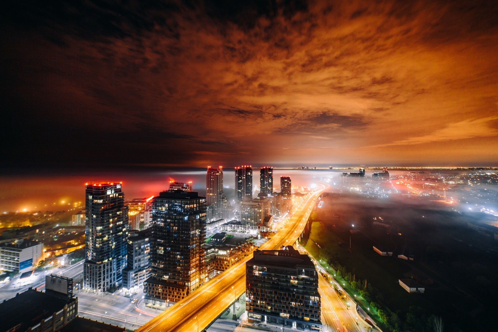 cityscape, night, horizon, evening, city wallpaper