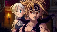 Meliodas e Diane em um Momento Sombrio de Nanatsu no Taizai