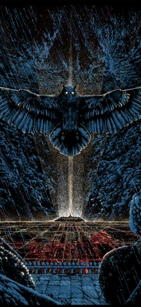 Majestic Owl Soars Over Sci-Fi Landscape: A Fusion of Nature and Art