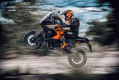 KTM 1290 Super Adventure S 2021: Dynamic Off-Road Performance and Thrilling Action Shot