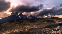 mountainous landforms, mountain, highland, mountain range, cloud