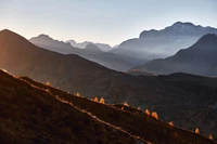 paso giau, dolomitas, dolomites, montañas, niebla