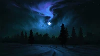 full, moon, light, night, sky wallpaper