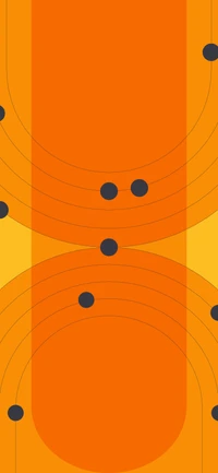 Abstract Orange Patterns with Circular Elements