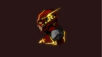 Art minimaliste en low poly de The Flash dans des couleurs vives