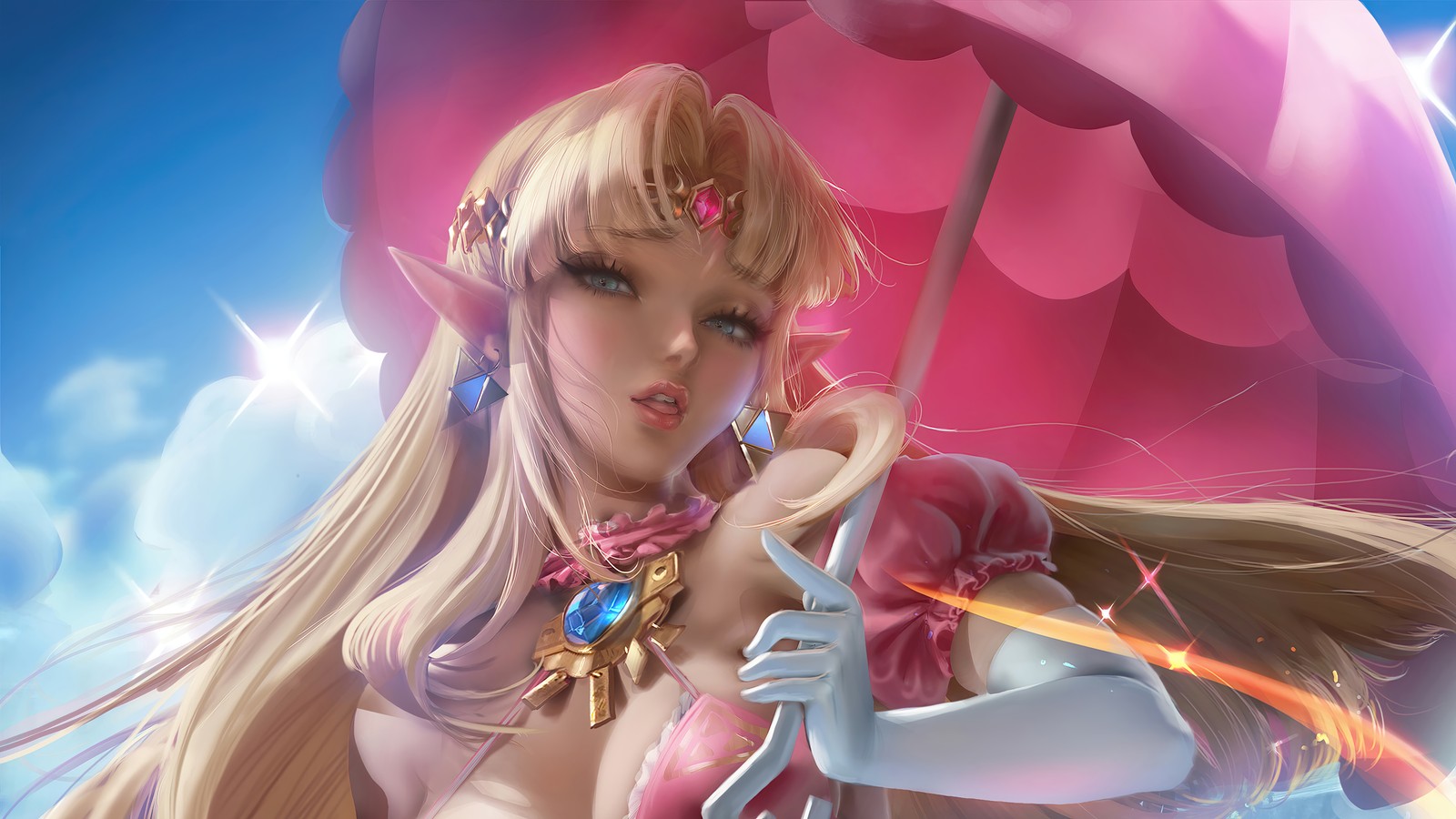 Lade prinzessin zelda, princess zelda, schön, anime, mädchen Hintergrund herunter