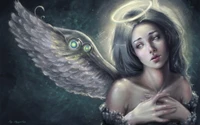 angel, halo, mythology, supernatural creature, illustration