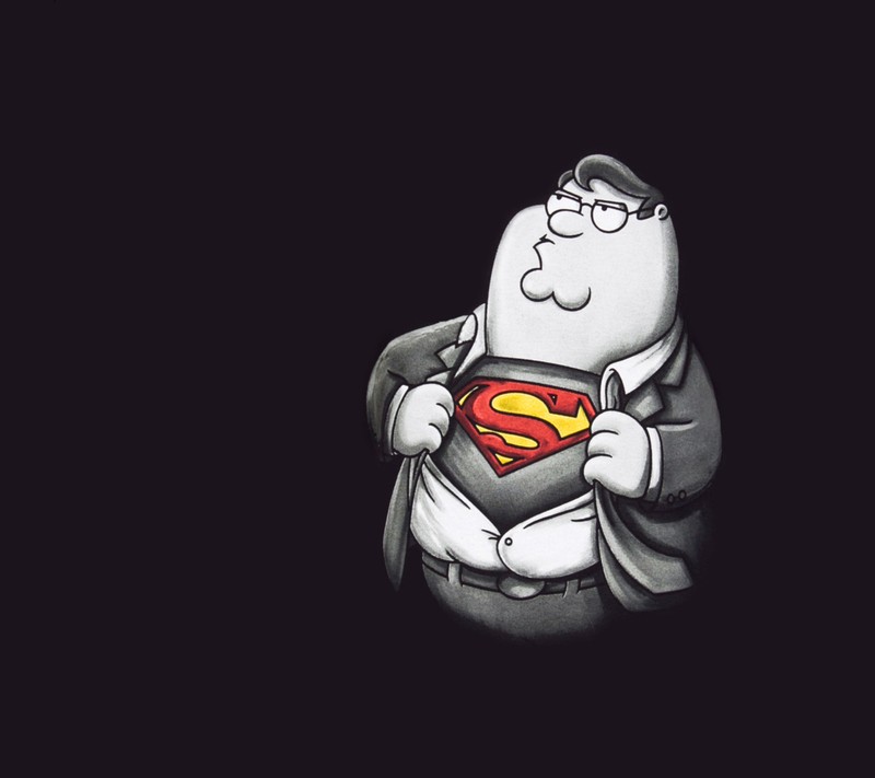 Un primer plano de un personaje de dibujos animados sosteniendo una camiseta de superman (hedrth, tjhertj)