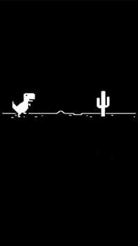 Classic Pixel Dinosaur Game: T-Rex vs. Cactus in Monochrome