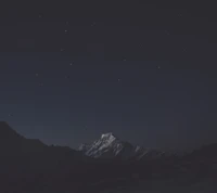 dark, mountain, night, nighttime, stars wallpaper