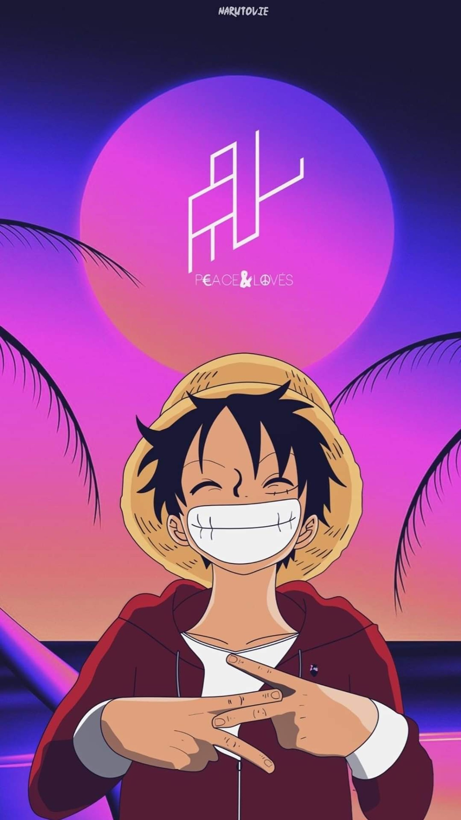 Una imagen de dibujos animados de un hombre con un sombrero y una sonrisa en su cara (luffy, one piece)