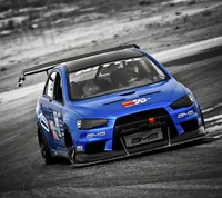 coche, asombroso, azul, genial, evo x