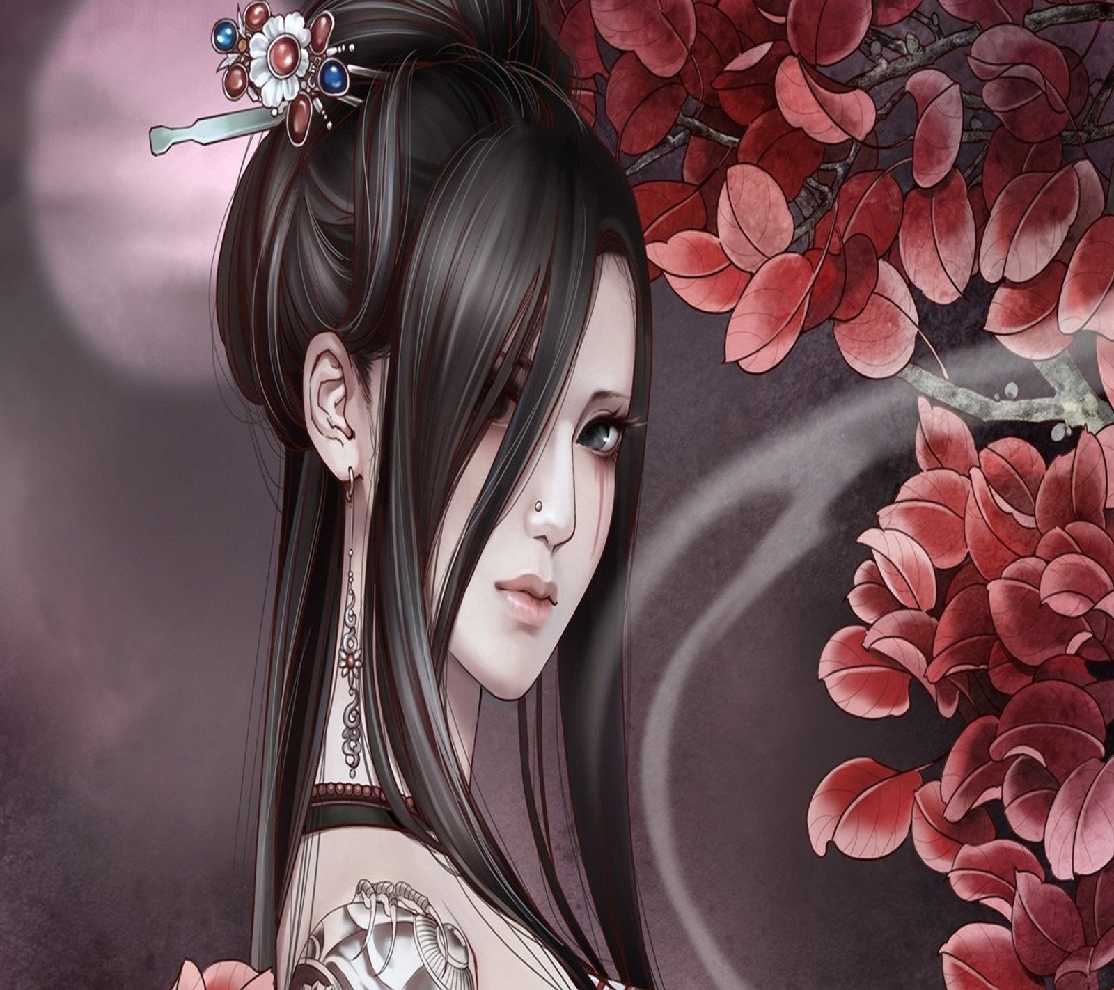 sakura, tattooed Download Wallpaper