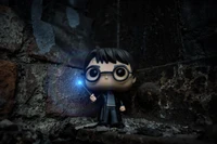 Verlassene Magie: Dunkler Harry Potter Funko Pop in einer städtischen Umgebung