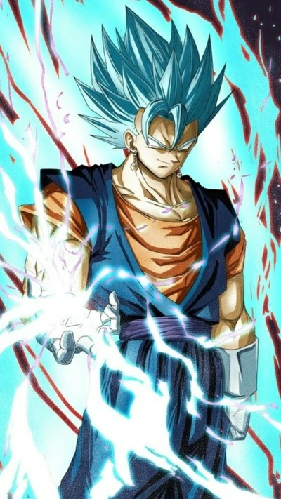 Vegito SSJB: Liberando poder na arte do anime