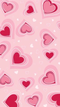 hearts, pink, tiny wallpaper